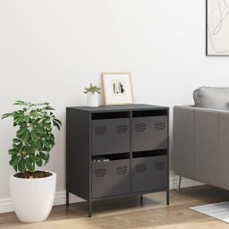 vidaXL Dressoir 68x39x73,5 cm koudgewalst staal zwart