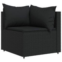 vidaXL Tuinhoekbanken met kussens 2 st poly rattan zwart
