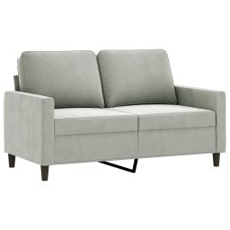vidaXL 2-delige Loungeset met kussens fluweel lichtgrijs