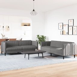 vidaXL 2-delige Loungeset stof taupe