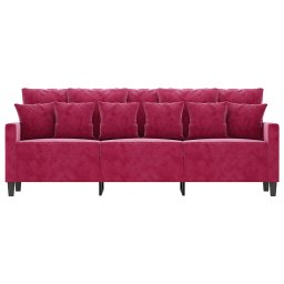 vidaXL Driezitsbank 180 cm fluweel wijnrood