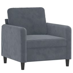 vidaXL 3-delige Loungeset fluweel donkergrijs