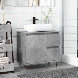 vidaXL Badkamerkast 65x33x60 cm bewerkt hout betongrijs