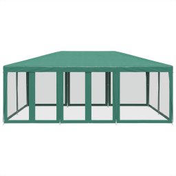 vidaXL Partytent met 10 mesh zijwanden 6x4 m HDPE groen