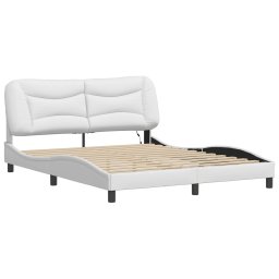 vidaXL Bedframe met LED zonder matras "Hvar" wit 160x200 cm