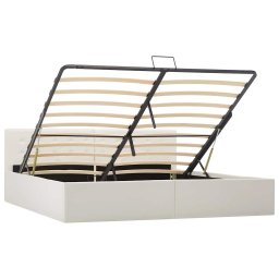 vidaXL Bedframe hydraulisch kunstleer wit 180x200 cm