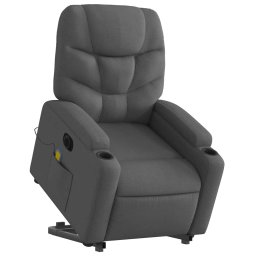 vidaXL Sta-op-massagestoel elektrisch verstelbaar stof donkergrijs