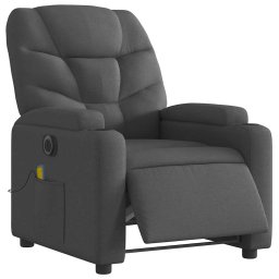 vidaXL Massagestoel elektrisch verstelbaar stof donkergrijs