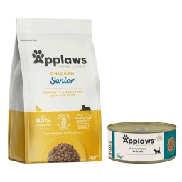 2kg Senior Kip + 6x156g Zeevis Applaws Droog- en Natvoer Kattenvoer