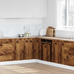 vidaXL Keukenkastje Lyon 75,5x75,5x81,5 cm bewerkt hout oud houtkleurig