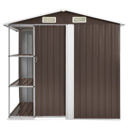 vidaXL Tuinschuur met rek 205x130x183 cm ijzer bruin