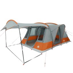 vidaXL Tunneltent 5-persoons waterdicht grijs en oranje