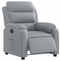 vidaXL Fauteuil elektrisch verstelbaar stof lichtgrijs