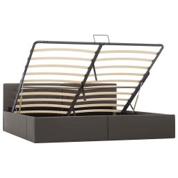 vidaXL Bedframe met opslag hydraulisch kunstleer grijs 180x200 cm