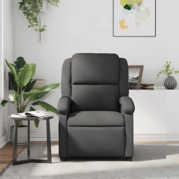 vidaXL Fauteuil echt leer grijs