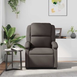 vidaXL Fauteuil verstelbaar echt leer donkerbruin