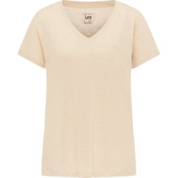 LEE V Neck Oxford Tan - Maat XS - Dames T-shirt