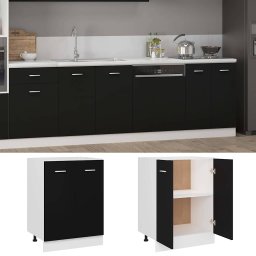 vidaXL Onderkast Lyon 60x46x81,5 cm bewerkt hout zwart
