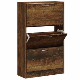 vidaXL Schoenenkast 63x24x103 cm bewerkt hout gerookt eikenkleurig