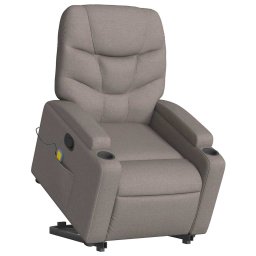 vidaXL Sta-op-massagestoel verstelbaar stof taupe