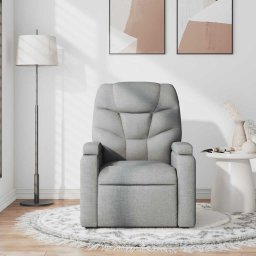 vidaXL Massagestoel verstelbaar stof lichtgrijs