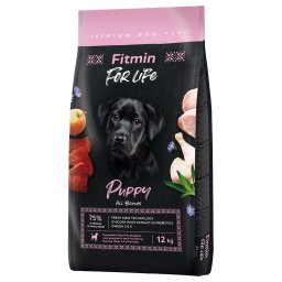 2x12kg, Fitmin Dog For Life Puppy Alle rassen, droog hondenvoer