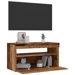 vidaXL Tv-meubels met LED-verlichting 2 st bewerkt hout oud hout