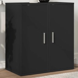 vidaXL Schoenenkasten 2 st 32x35x70 cm spaanplaat zwart
