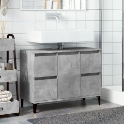 vidaXL Wastafelkast 80x33x60 cm bewerkt hout betongrijs