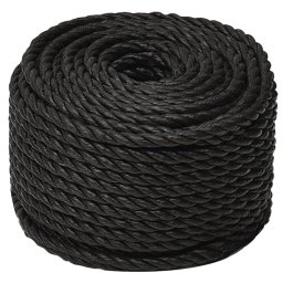 vidaXL Werktouw 16 mm 250 m polypropeen zwart