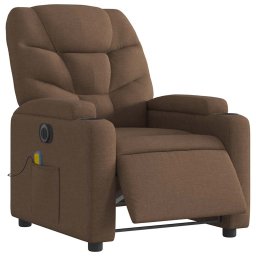 vidaXL Massagestoel elektrisch verstelbaar stof bruin