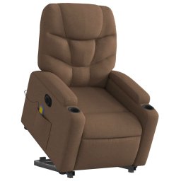 vidaXL Sta-op-massagestoel elektrisch verstelbaar stof bruin