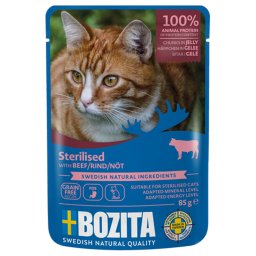 12x 85g Bozita Hapjes in Gelei Gesteriliseerd Rund nat kattenvoer