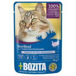 12x 85g Bozita Hapjes in Gelei Gesteriliseerd Kalkoen natvoer voor katten