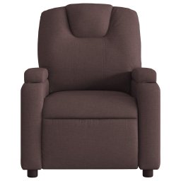 vidaXL Fauteuil verstelbaar stof donkerbruin