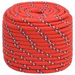 vidaXL Boottouw 16 mm 100 m polypropyleen rood