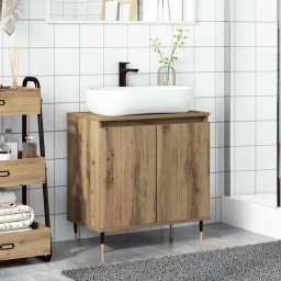 vidaXL Badkamerkast 58x33x60 cm bewerkt hout artisanaal eikenkleurig