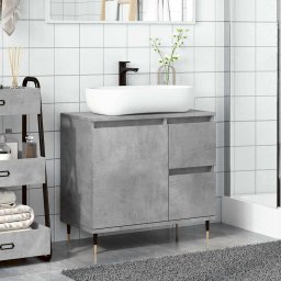 vidaXL Badkamerkast 65x33x60 cm bewerkt hout betongrijs