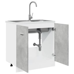 vidaXL Wastafelonderkast Lyon 80x46x81,5 cm bewerkt hout betongrijs