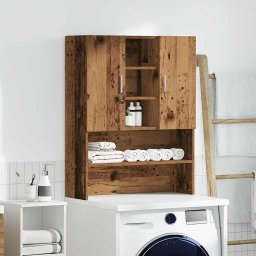 vidaXL Wasmachinekast 70,5x25,5x90 cm oud houtkleurig