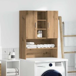 vidaXL Wasmachinekast 70,5x25,5x90 cm artisanaal eikenkleur