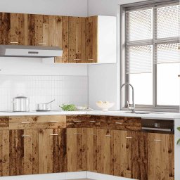 vidaXL Hanghoekkast Lyon 57x57x60 cm bewerkt hout oud houtkleurig