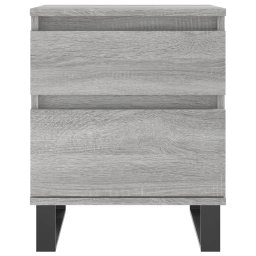 vidaXL Nachtkastje 40x35x50 cm bewerkt hout grijs sonoma eikenkleurig