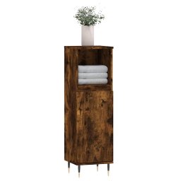 vidaXL Badkamerkast 30x30x100 cm bewerkt hout gerookt eikenkleurig