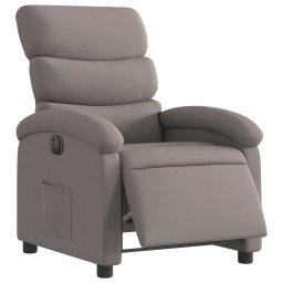 vidaXL Fauteuil verstelbaar elektrisch stof taupe