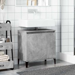 vidaXL Wastafelkast 58x33x60 cm bewerkt hout betongrijs