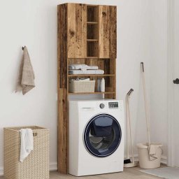 vidaXL Wasmachinekast 64x25,5x190 cm oud houtkleurig