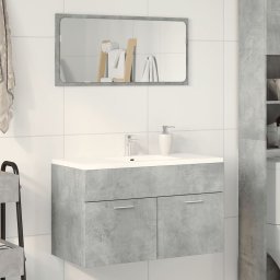 vidaXL Wastafelkast 90x38,5x46 cm bewerkt hout betongrijs