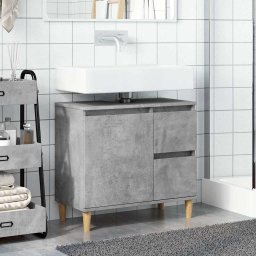 vidaXL wastafelkast 65x33x60 cm bewerkt hout betongrijs