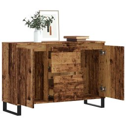 vidaXL Dressoir 101,5x35x70 cm bewerkt hout oud houtkleurig
